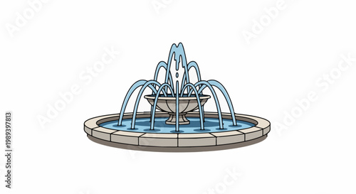 Ornate garden fountain with multiple cascading water streams