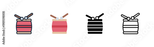 drum icon. percussion instrument. musical rhythm. parade gear.