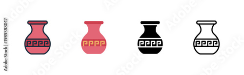 vase icon. flower container. home decoration. ceramic craft.