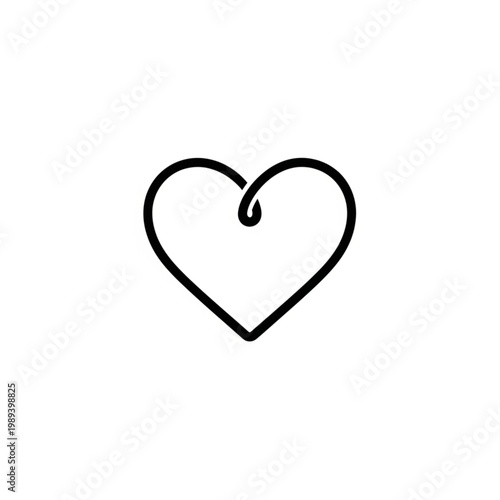 Simple Black Heart Shape Illustration Design.
