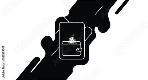 black smartphone with coffee cup on road