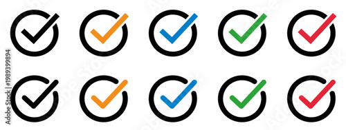 チェックボックス・チェックマークのアイコン丸型