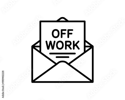 Off work email notification icon  office message symbol