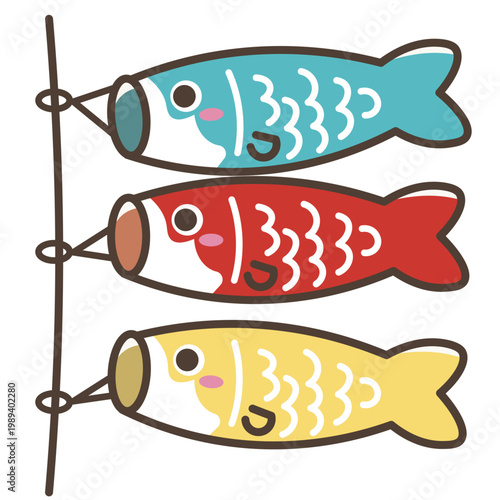 鯉のぼり。ベクターイラスト