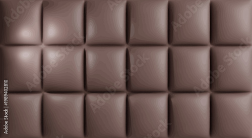 A seamless, textured background of padded squares in a soft brown hue, creating a sophisticated and tactile surface