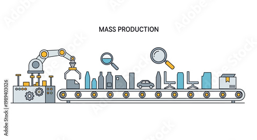 Mass Production Line: Automation, Manufacturing, Assembly, Quality Control, Industry