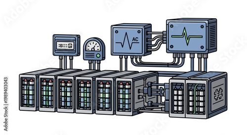 Battery Energy Storage System with Digital Meters and AC Power Units