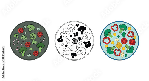Close-up of colorful bacteria and virus illustrations showing different microorganisms and pathogens