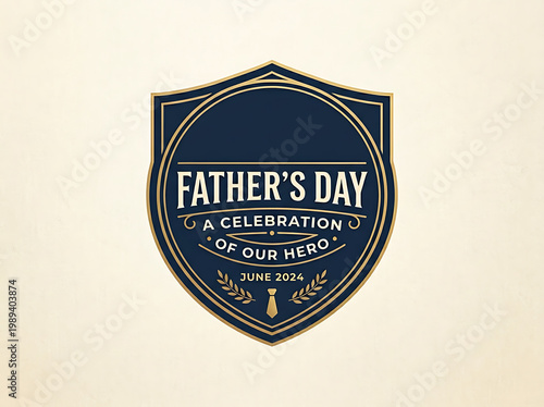 Happy father's day vintage style badge for celebrating dad and honoring fatherhood