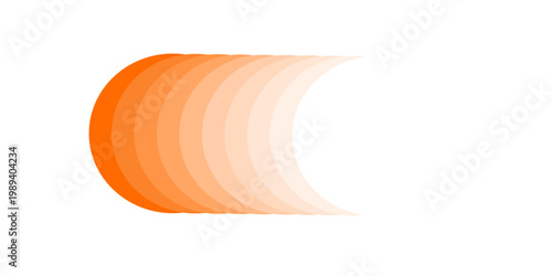 Abstract Orange Crescent Shapes Flowing and Fading into the White Background Creating a Sense of Motion and Depth