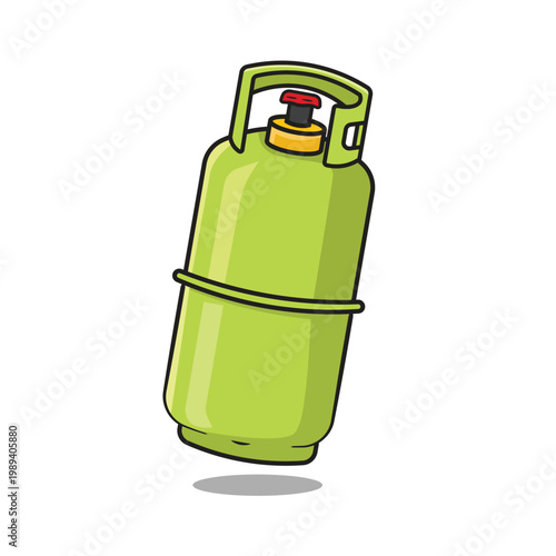 Cartoon isolated propane gas cylinder container tank