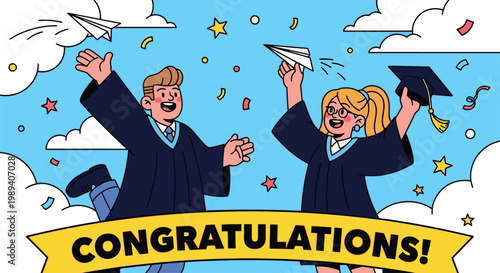 Two young adults celebrating graduation day 4.