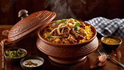Dum Handi chicken Biryani is made in a clay pot known as Haandi. It is a favored Indian meat dish.