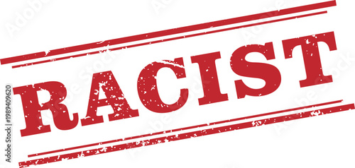 Racist Red Rectangular Stamp White Text Icon Vector Illustration Design