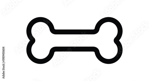 Simple black outline of a dog bone a common pet treat silhouette