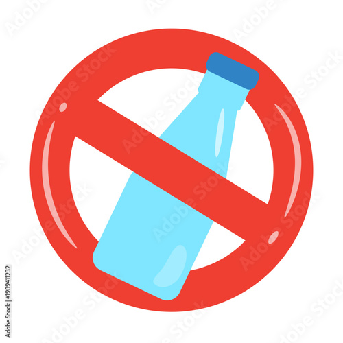No Plastic.Vector Illustration