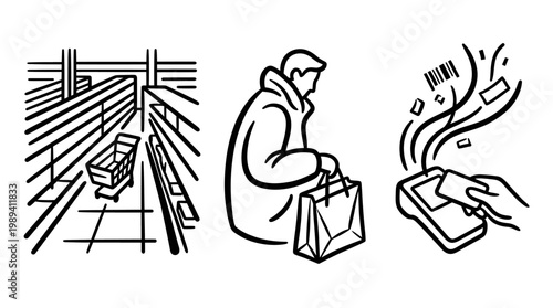 Shopping Experience Grocery Store Buyer and Payment