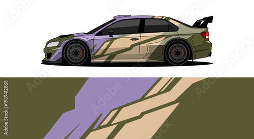 Desert Track Racing Car with bold livery and spoiler.