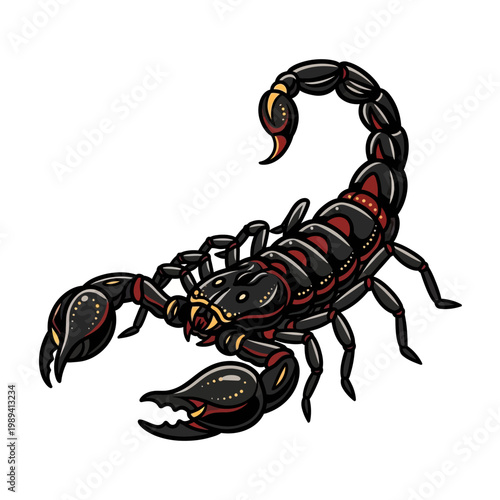 Vibrant Scorpion A Graphic Emblem of Danger and Resilience