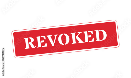 Red Revoked Grunge Rubber Stamp Icon Isolated On White Background
