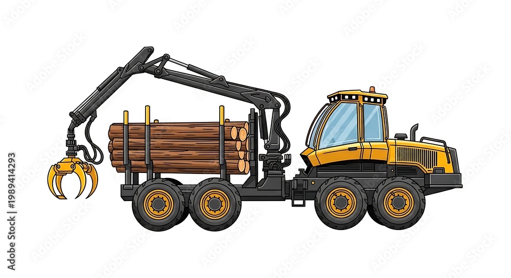 Obraz premium Heavy duty logging truck transport.