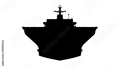 Large Cargo Ship Oil Tanker Silhouette Vector Icon Isolated on White
