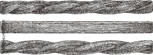 Hand drawn vintage wooden planks set rustic textured timber boards with detailed grain and knots