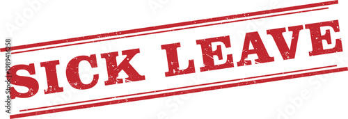 Sick Leaves Red Rectangular Stamp White Text Vector Illustration Icon