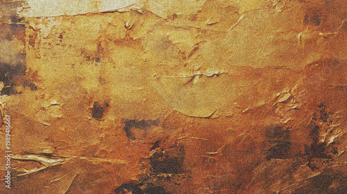 Grunge Gold Paper Texture with Gradient Glow and Noise Effect for Poster and Cover Background