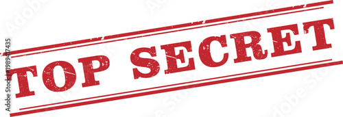 Top Secret Red Rectangular Stamp White Text Vector Illustration Icon