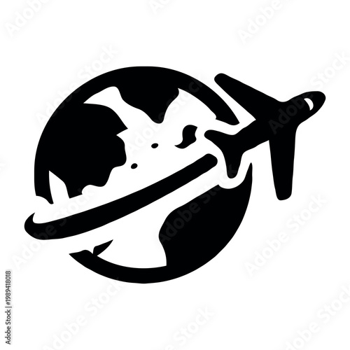 Konstfotografi black and white vector illustration of Earth glob 7.eps