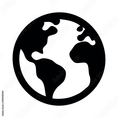 фотографія black and white vector illustration of Earth glob 3.eps