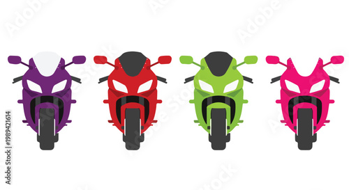 Colorful motorcycle helmets with vibrant designs and sleek aerodynamic shapes for safety and style