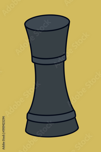 Simple illustration of a dark gray chess piece against a gold background