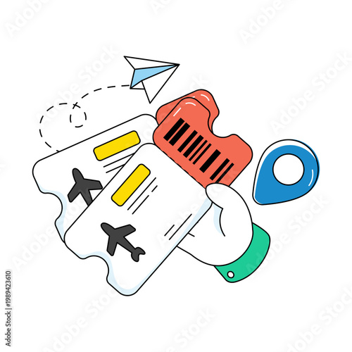 A unique design icon of air ticket 