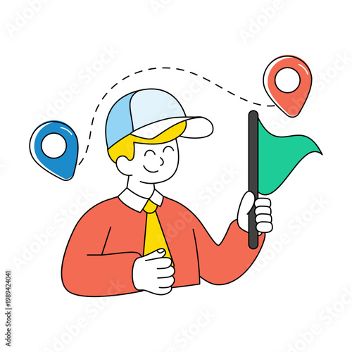 A beautiful design icon of tour guide 