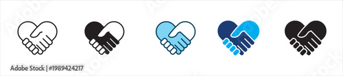 Foto Love handshake icon set