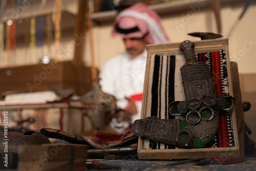 Tableau sur toile Traditional craftsmanship of daggers and jambiyas in Saudi Arabia