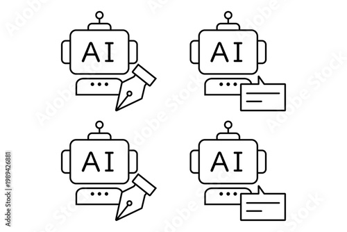 生成AIと対話型AIをイメージしたアイコン
