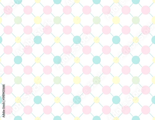 Pastel colored dots arranged in a diamond grid pattern