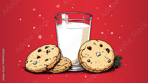 Christmas cookies and milk treat for santa