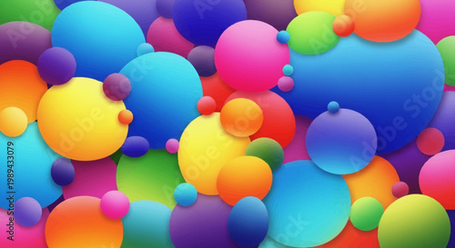 Vibrant Abstract Background with Colorful Overlapping Spheres and Circles