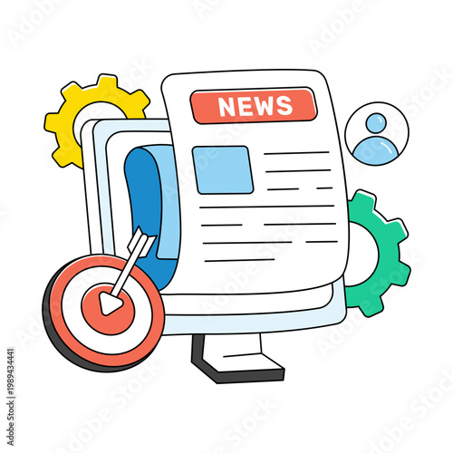 Creative design icon of online news 