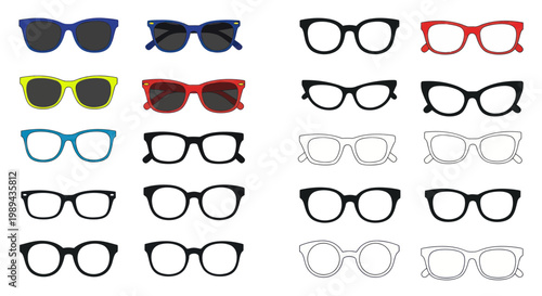 Collection of Diverse Eyewear Styles - Sunglasses and Prescription Glasses