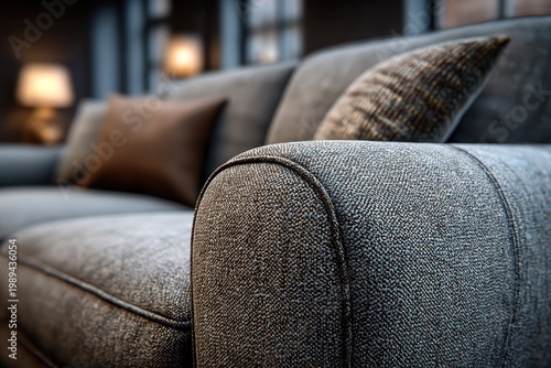 Close-up sofa armrest