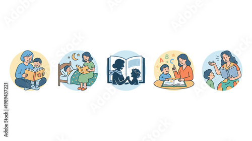 Adult and child reading books together for education, fostering imagination, literacy, and a love for learning through engaging stories and shared moments.