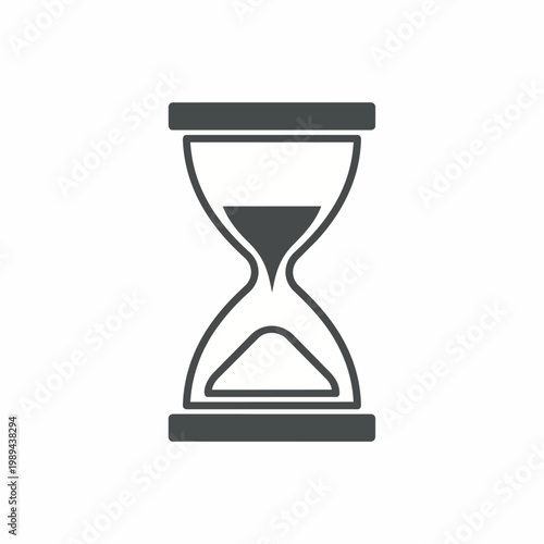 Hourglass icon showing sand falling, symbol for time passing.