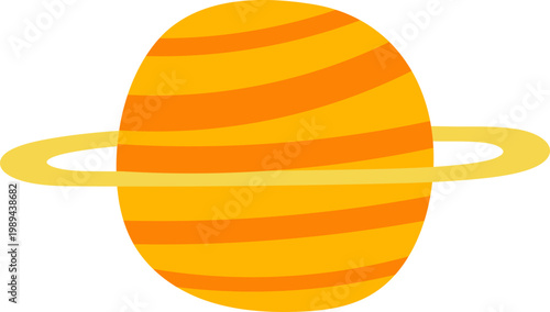 Stylized Planet with Rings Illustration