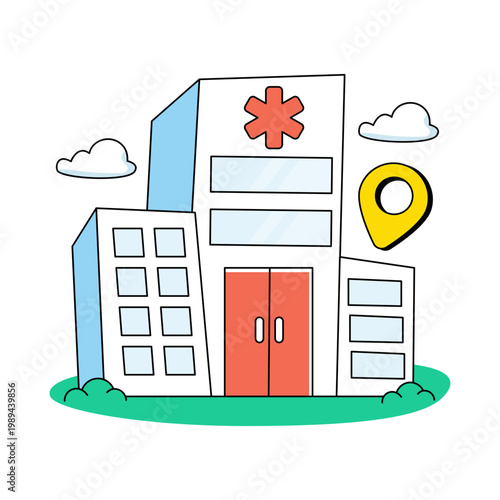 Modern design icon of hospital building 