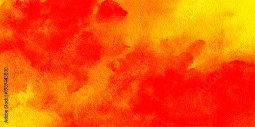 Abstract fiery orange and yellow watercolor washes blend seamlessly, creating a mesmerizing textured backdrop, invoking heat and energy.